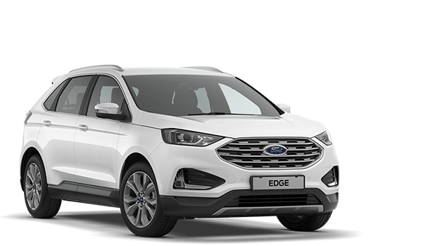 Ford Edge blanc, vue de trois quarts avant