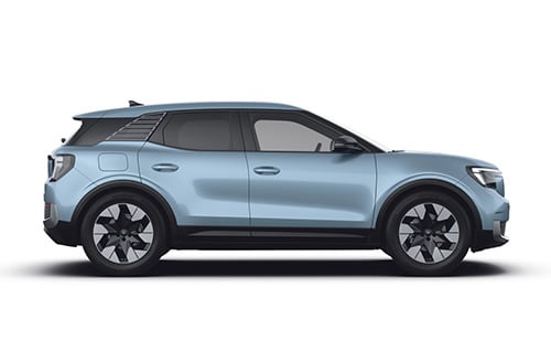 Un Ford Explorer électrique bleu.