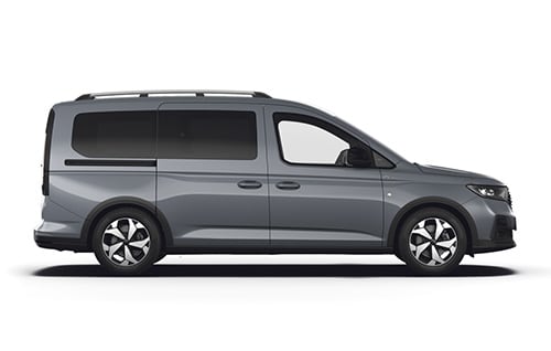 Un fourgon Ford Tourneo Connect Plug-in-Hybrid argenté.