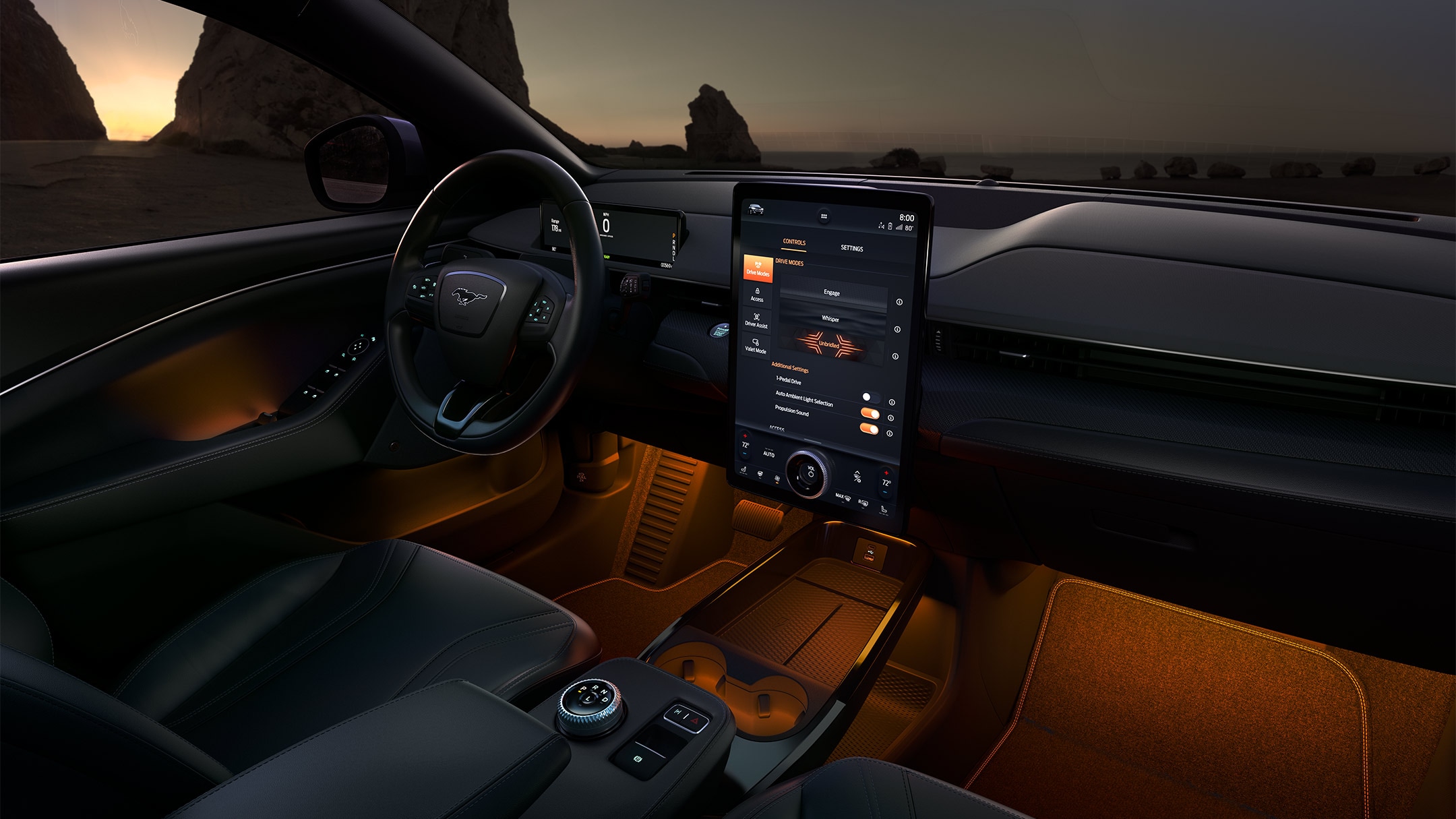 Toute nouvelle Ford Mustang Mach-E avec interface au volant et écran Ford SYNC nouvelle génération