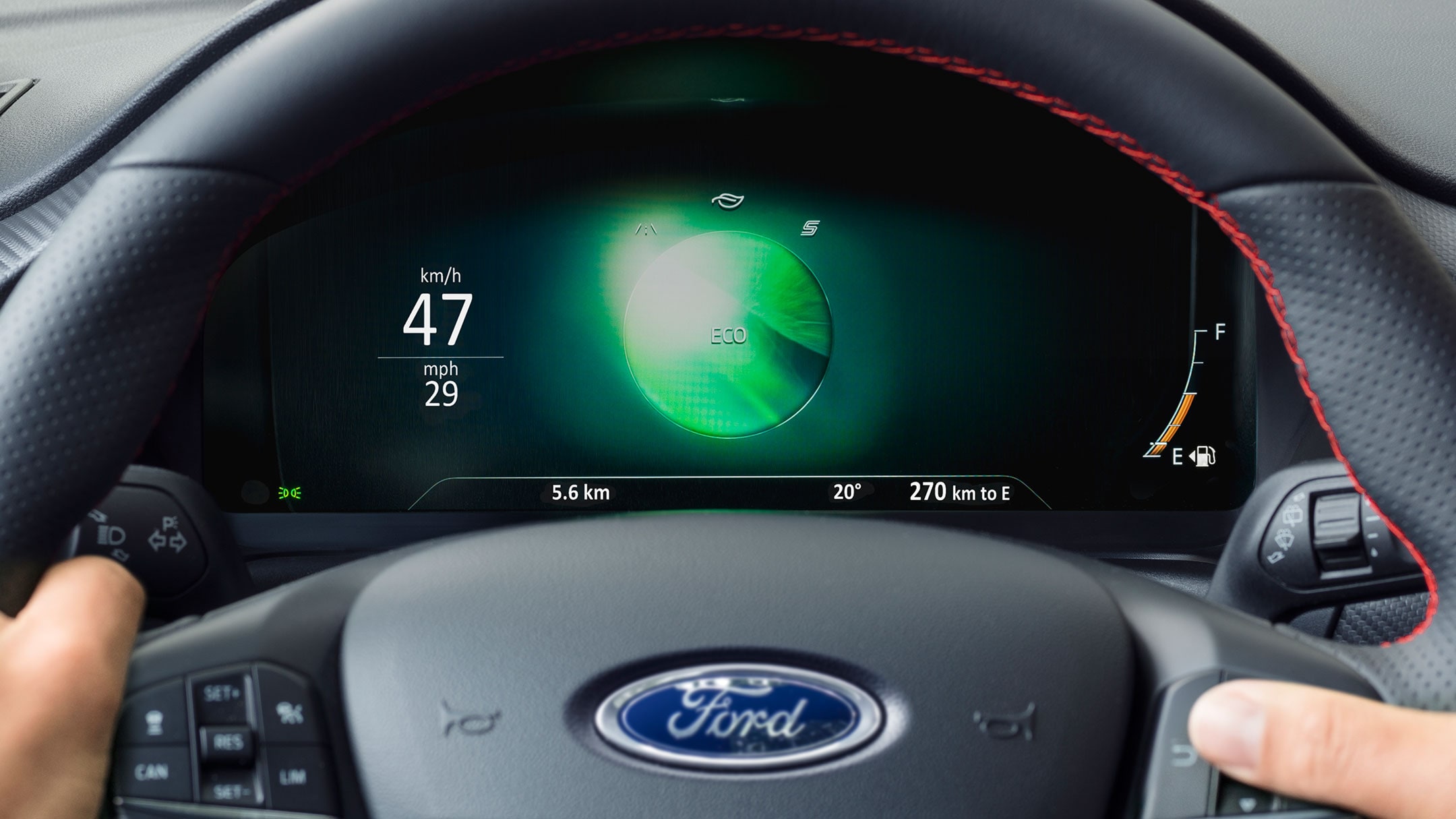 Le Ford Puma, vue détaillée du tableau de bord numérique