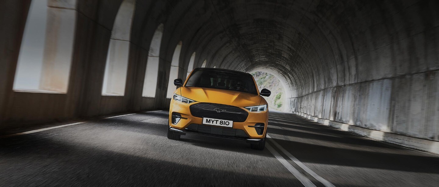 Ford Mustang Mach-E GT driving through tunnel