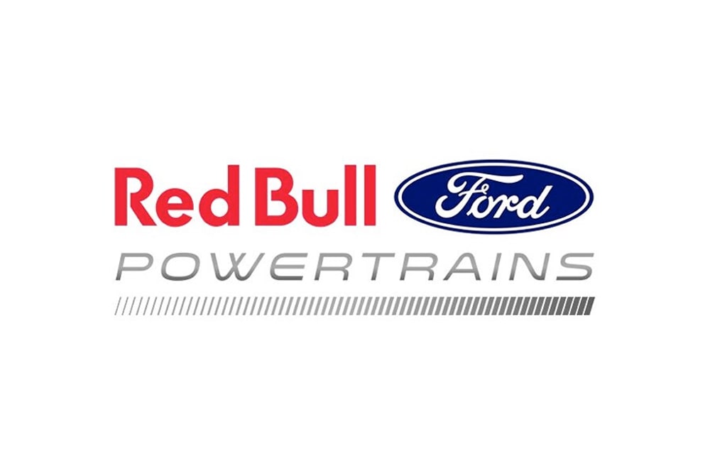 Logo Red Bull Ford Powertrains pour Formule 1 sur fond blanc