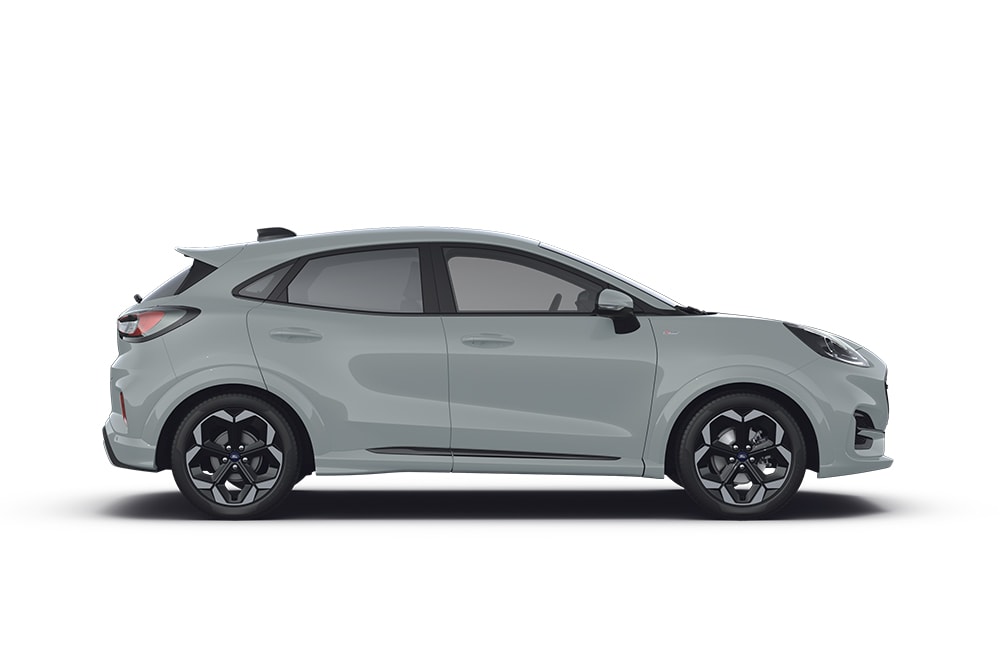 Ford Puma argentée, de la gamme SUV Ford.