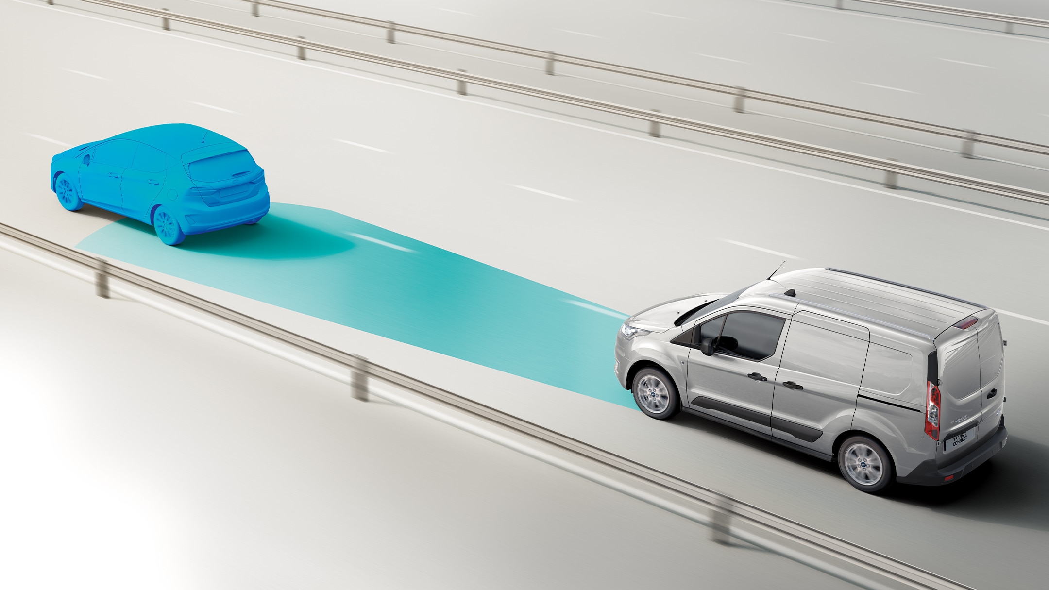 Ford Transit Connect with follow distance indication deployed in diagram