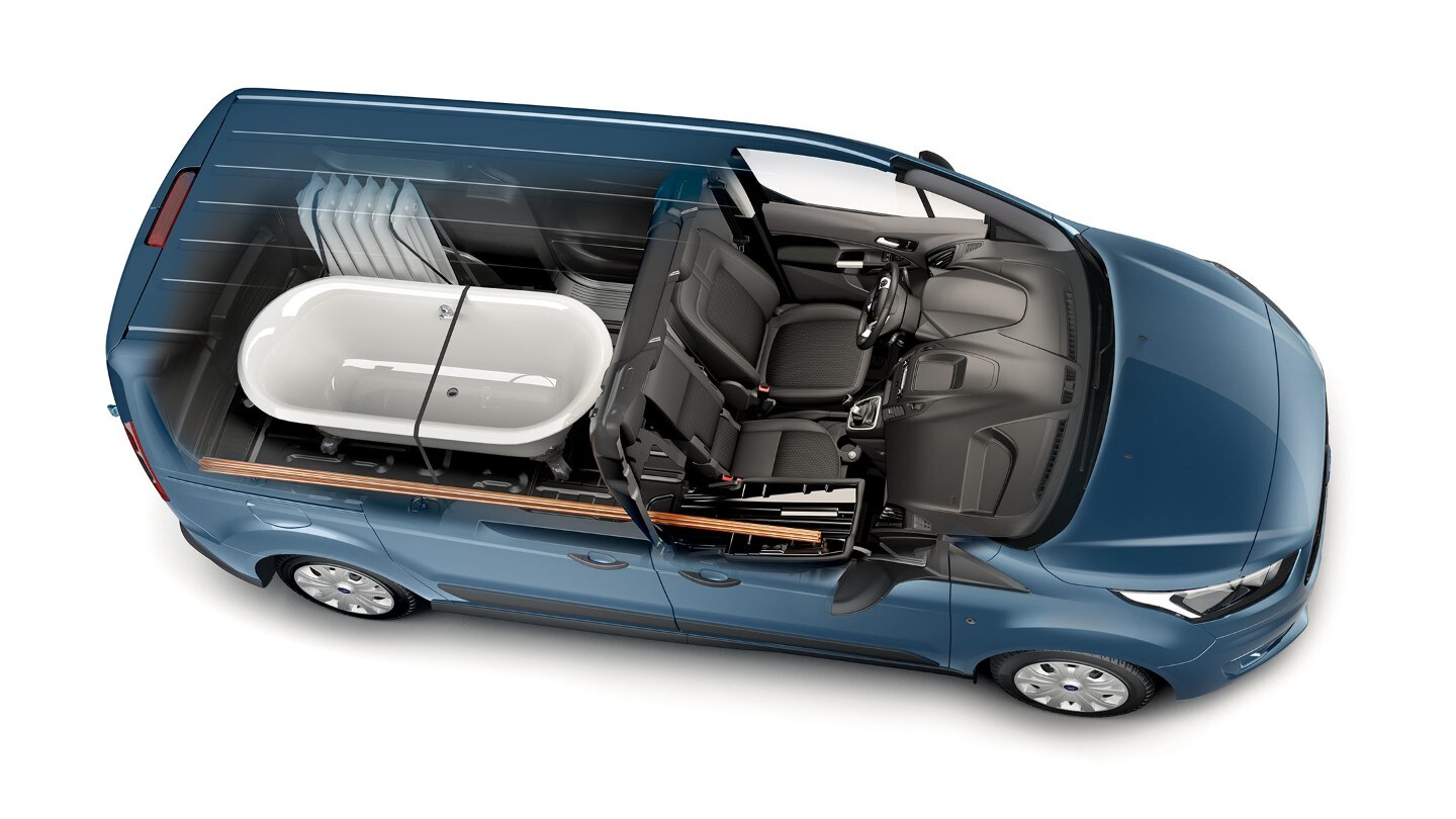 Ford Transit Connect Blue Vue de dessus Illustration des points de fixation