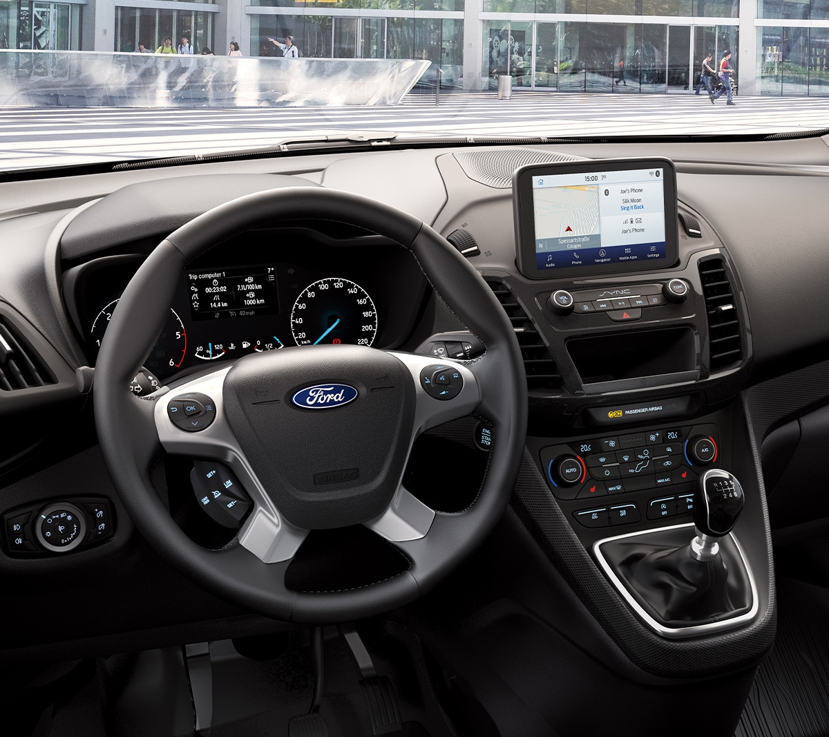 Ford Transit Connect Active Vue de l'intérieur Volant et commandes en détail