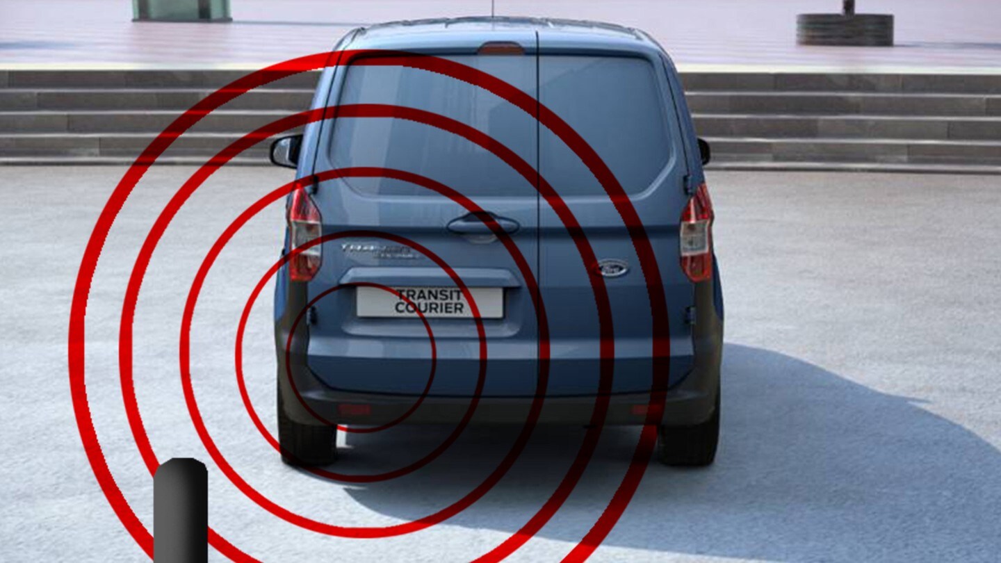 Ford Transit Courier. Illustration des capteurs de distance de stationnement