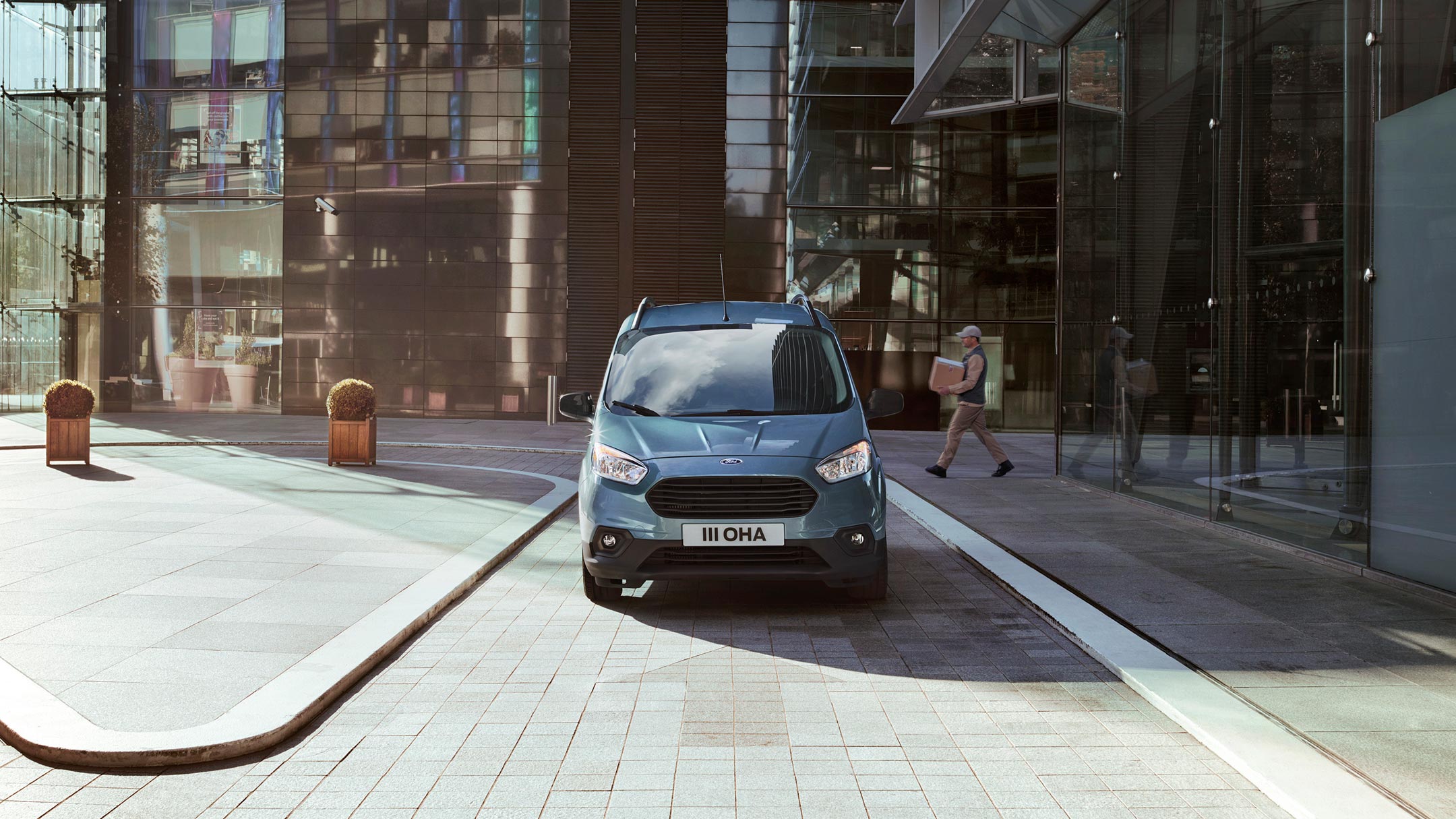 New Ford Transit Courier parked straight front view