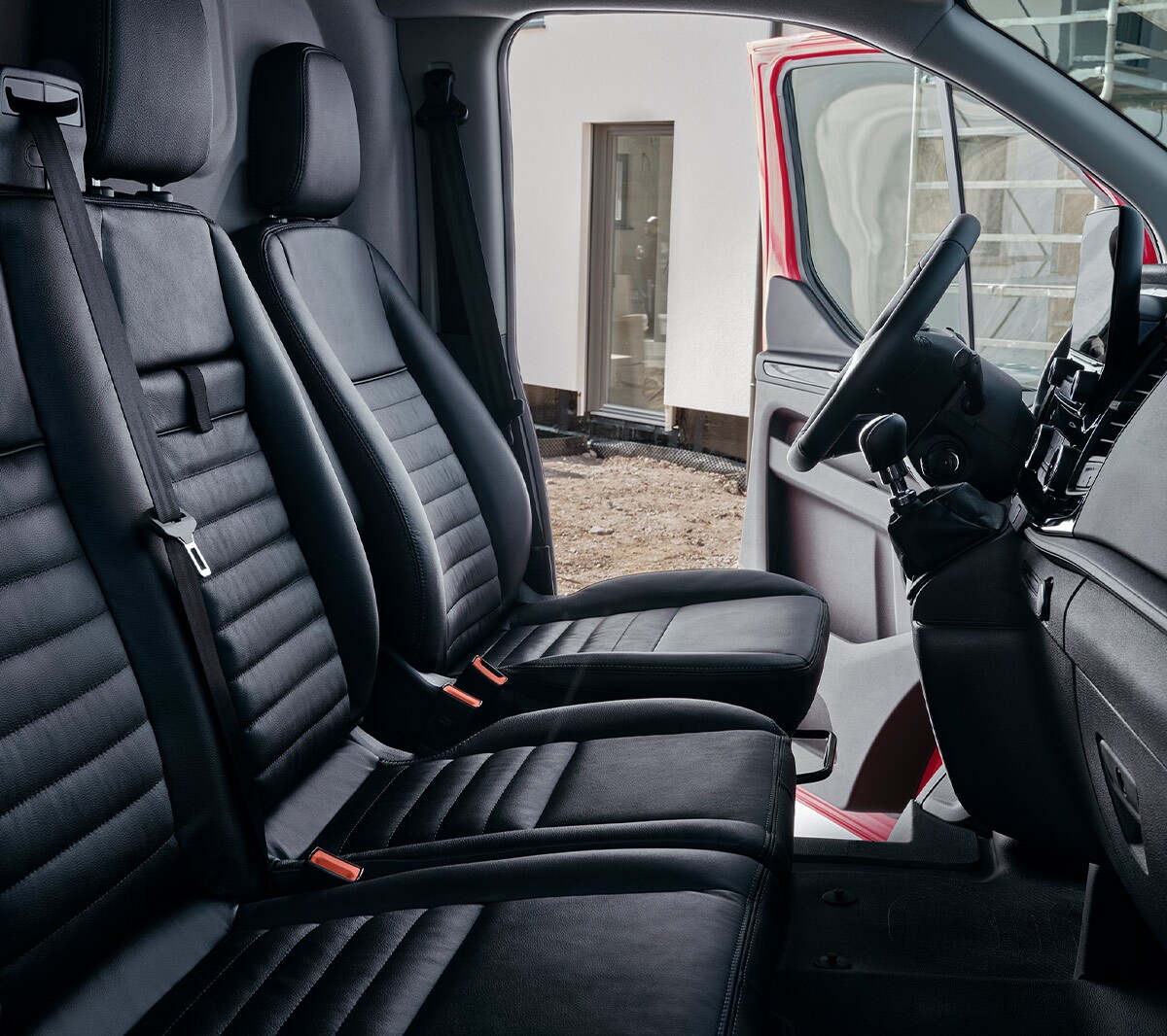 Ford Transit Custom vue intérieure, siège double du côté passage