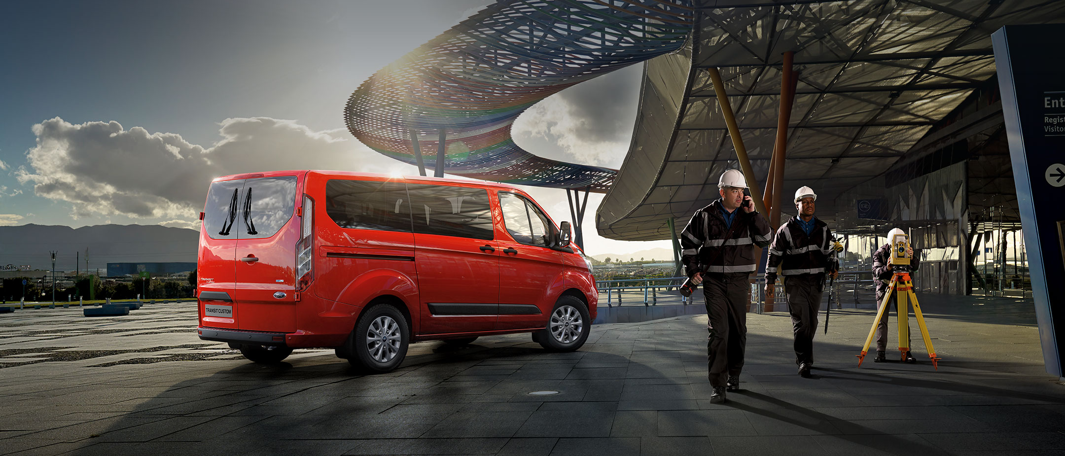 Ford Transit Custom at construction site