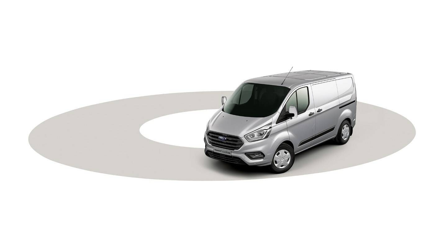 Ford Transit Custom, illustration du rayon de braquage
