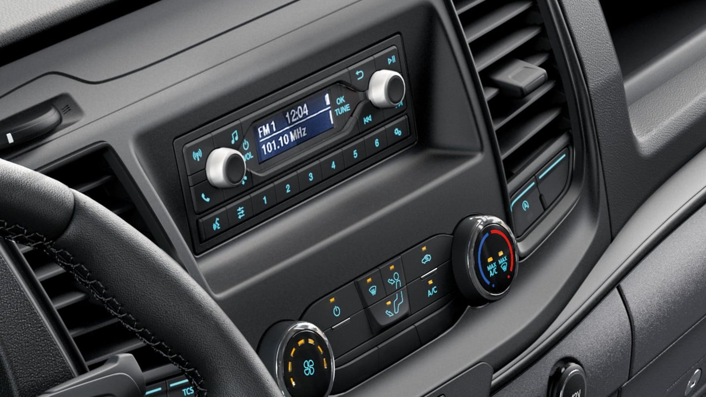 Ford Transit, vue détaillée du système audio