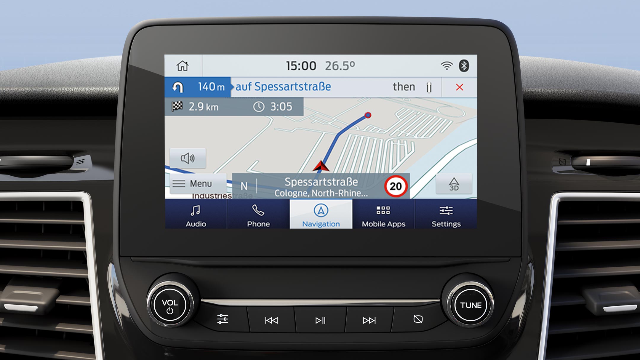 Ford Transit Minibus, vue détaillée de l’écran tactile SYNC 4