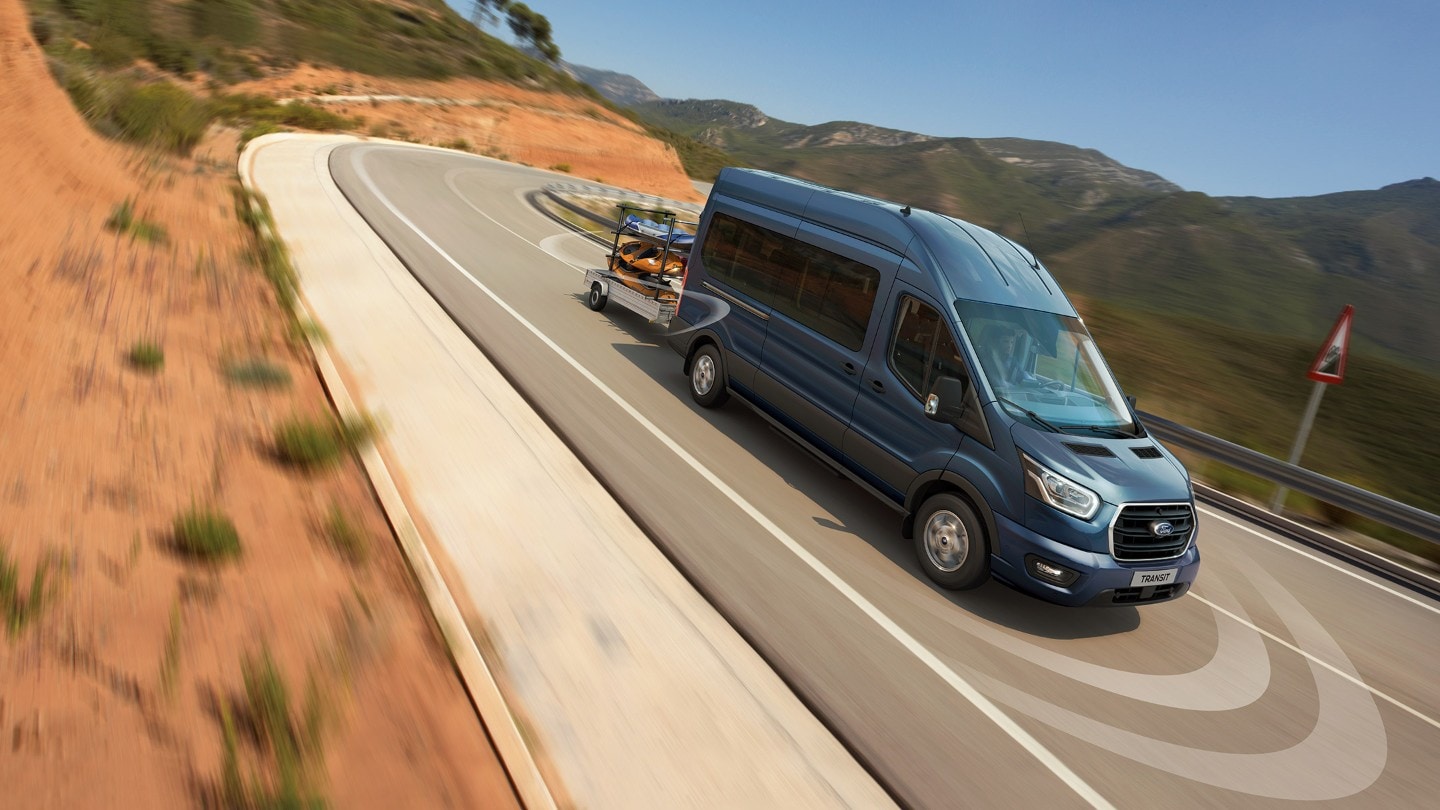 Ford Transit Minibus, illustration de la stabilisation de remorque