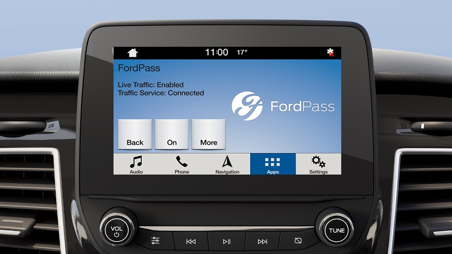 Intérieur du Ford Transit Van avec écran FordPass