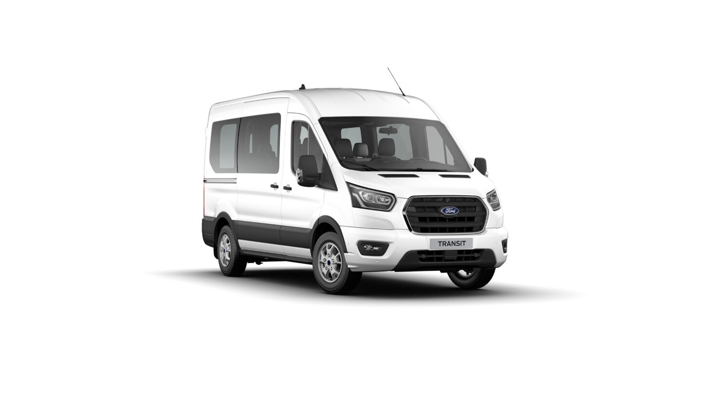 Ford Transit combi blanc ¾-Vue de face