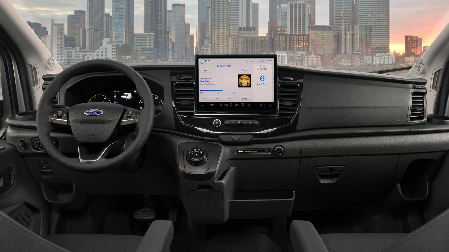 Ford E-Transit, vue intérieure avec écran multifonction 12"