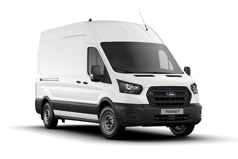 Ford Transit Fourgon de la série Base, couleur blanche.