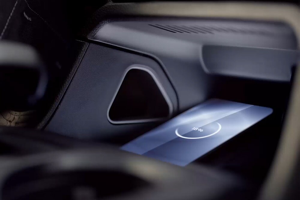 Support de recharge sans fil à l’intérieur du Ford Ranger.