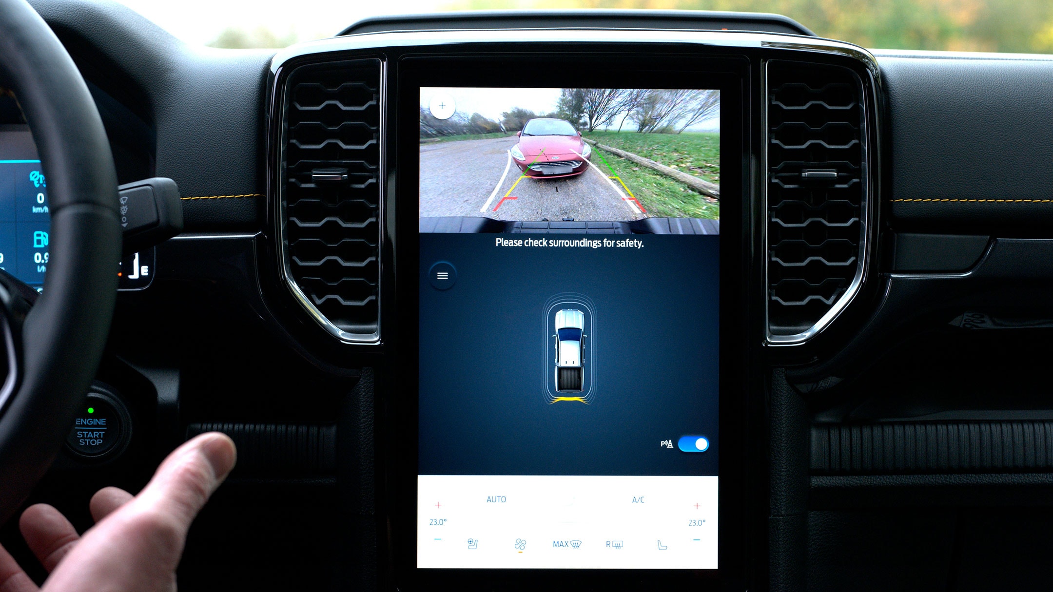 All-New Ford Ranger active park assist display