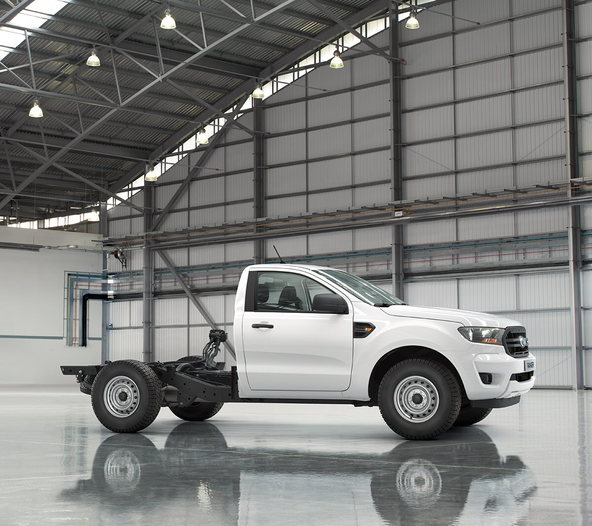Ford Ranger Chassis Cab in a factory hall