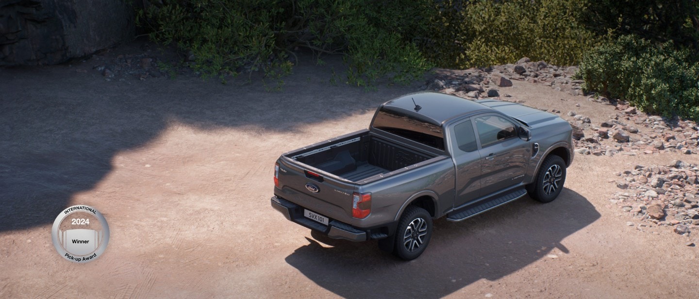 All-New Ford Ranger Super Cab rear 3/4 view