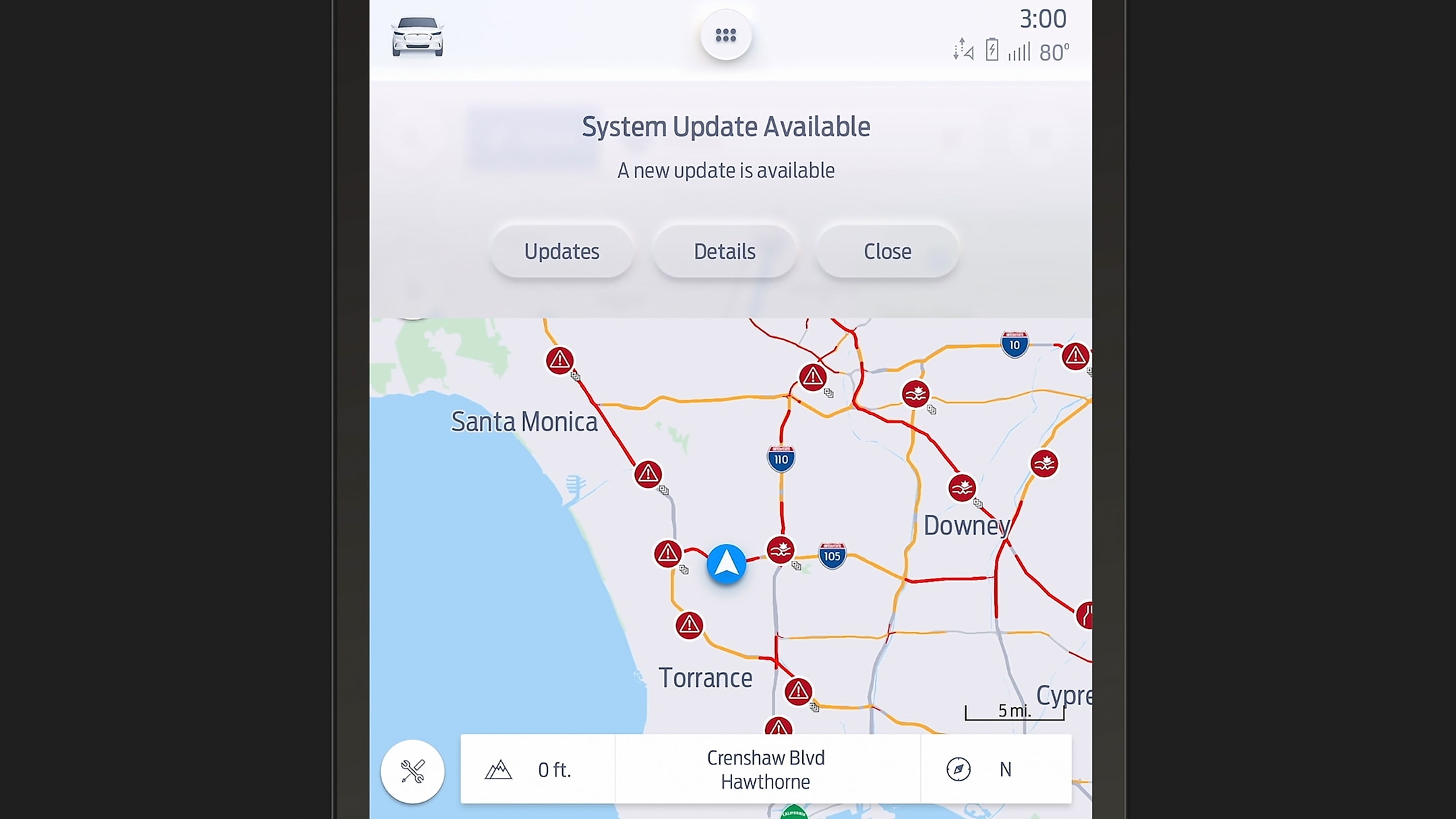 Affichage d’une mise à jour OTA sur un écran tactile Ford SYNC 4