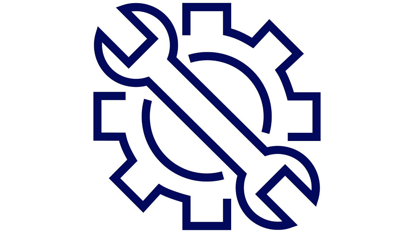 Symbole représentant une clé et une roue dentée, muni de l’inscription «Sécurité»