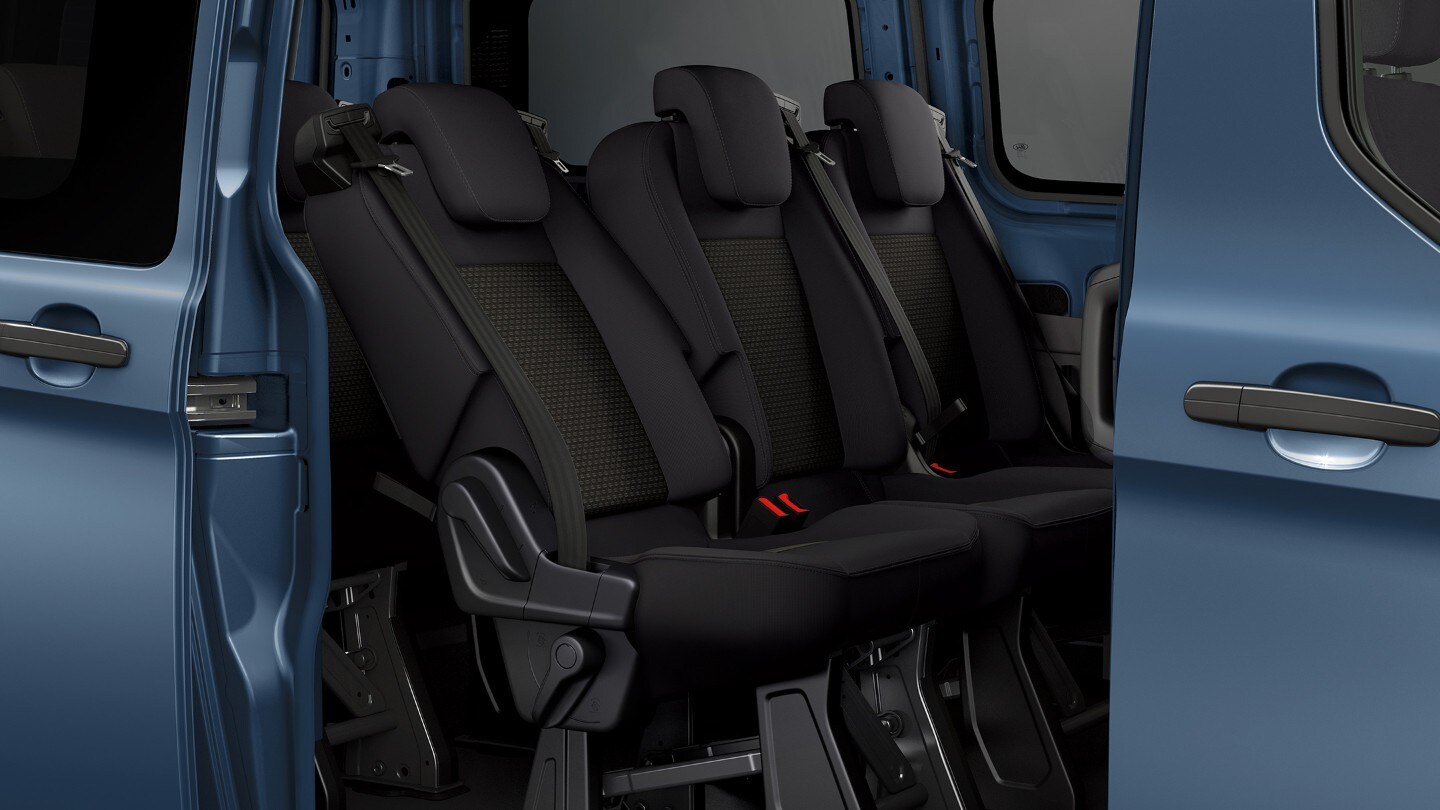 Ford Transit Custom, vue intérieure des sièges arrière